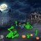 5 Pack Glow in The Dark Halloween Skeleton Yard Signs,Luminous Halloween Graveyard